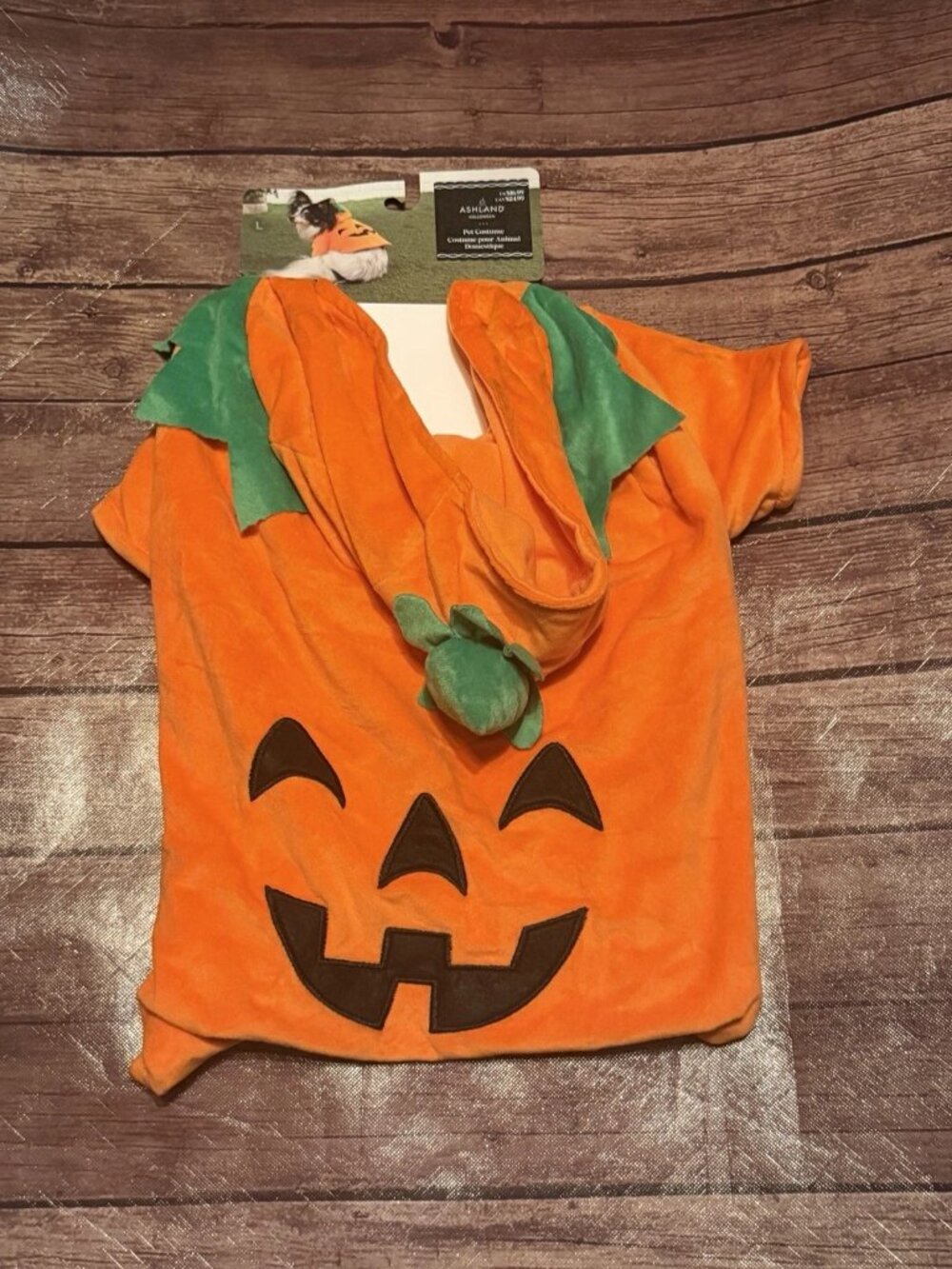 Ashland Halloween Dog Pet Costume Pumpkin Jack O Lantern Large New SEE NOTES